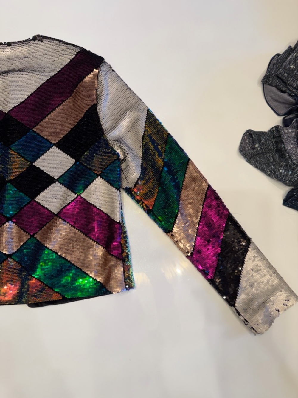 Blank NYC Multicolor Sequin Chevron Blazer Jacket - Picture 10 of 10